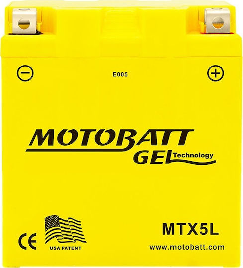 MotoBatt GEL Motorradbatterie 85A mit Gewicht 5Ah