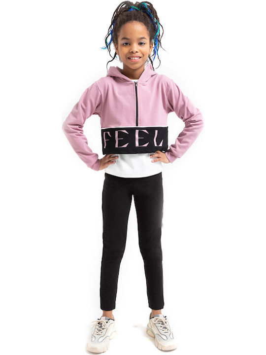 Kids' Set with Leggings Winter 3pcs Pink