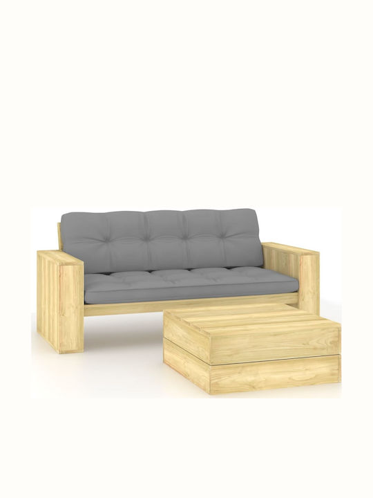 Garden & Outdoor Furniture Sets Living Room Set Pieces 2 with Pillows Teak Wood