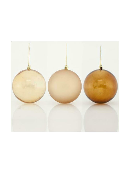 Eurolamp Ornament de Crăciun Bilă Plastic Aur cu Pulbere de Aur cu Paiete 8buc Set 18buc 600-42679