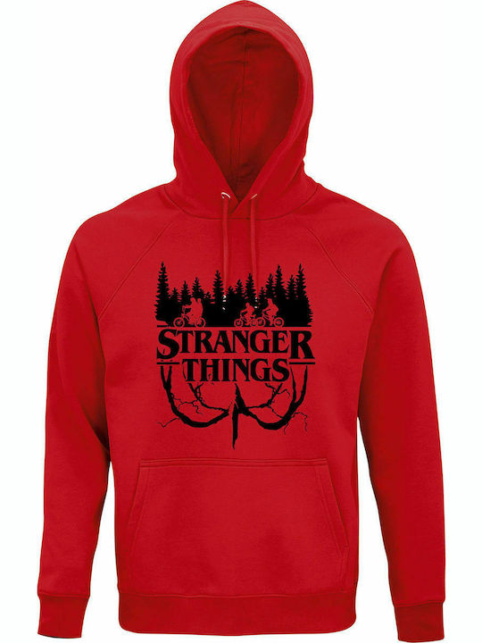 Hoodie Unisex, Organic "Stranger Things", Red