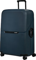 Samsonite Magnum Eco Spinner Large Travel Suitcase Hard Navy Blue with 4 Wheels Height 81cm.