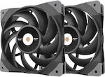 Thermaltake Toughfan 12 High Static Pressure Radiator Gehäuselüfter 120mm mit Verbindung 4-Pin PWM 2Stück Schwarz