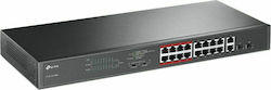 TP-LINK TL-SL1218MP Unmanaged L2 PoE+ Switch with 16 Gigabit (1Gbps) Ethernet Ports and 2 SFP Ports