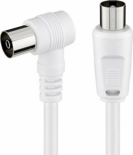 Goobay Καλώδιο Κεραίας Coax male - Coax female Λευκό 1.5m (3882) 1τμχ