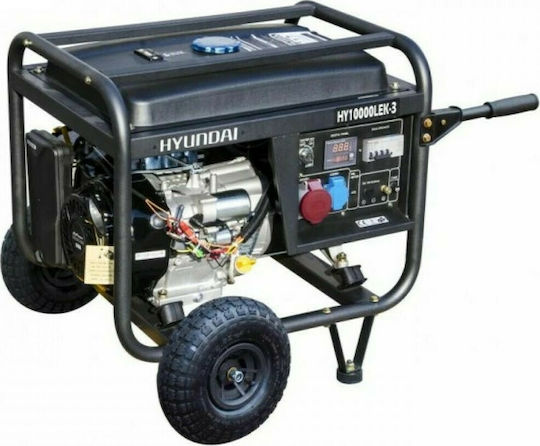 Hyundai HY 10000LEK Generator Benzină (în patru timpi) Patru timpi cu Autostart, Roți și Putere Maximă 10kVA