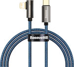 Baseus Legend Elbow Braided / Angle (90°) USB-C to Lightning Cable 20W Μπλε 1m (CACS000203)