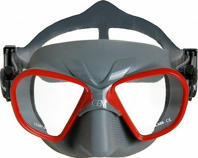 XDive Μάσκα Θαλάσσης Silikon Gem in Rot Farbe