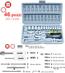 Maurer 94755 Ratchet and Socket Set 1/4 Inch 46 Pieces Maurer 94755 Ratchet and Socket Set 1/4 Inch 46 Pieces