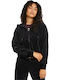 Iconic T7 Women's Sweatshirt Jacket Velvet Hooded Black