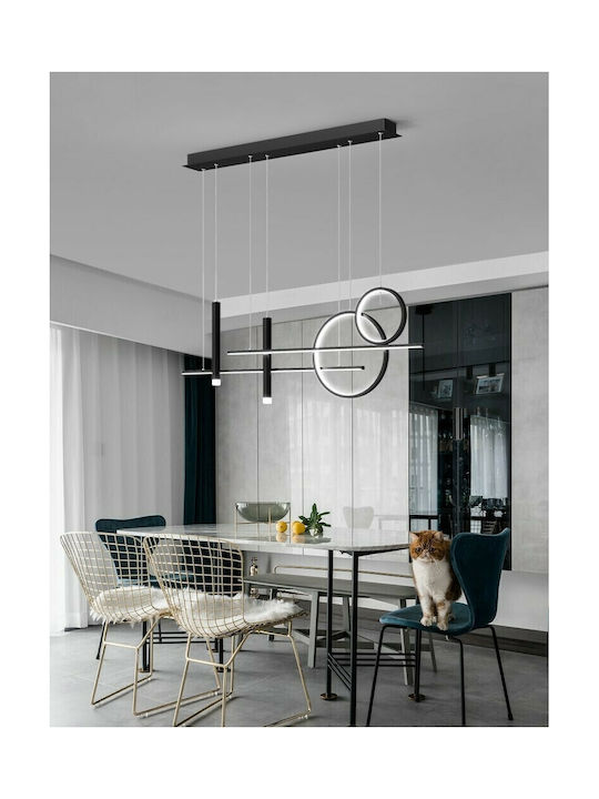 Atman Hängelampe Schwarz Schiene 100x83cm.