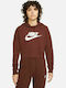 Nike Sportswear Essential Изрязан Женска суичър Худи Кафяв