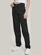 High Waist Women's Jean Trousers in Straight Line Black