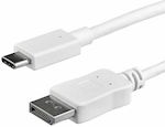 StarTech USB 2.0 Cable USB-C male - DisplayPort male Λευκό 1m (CDP2DPMM1MW)