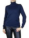 Tom Tailor Damen Langarm Pullover Baumwolle Rollkragen Marineblau