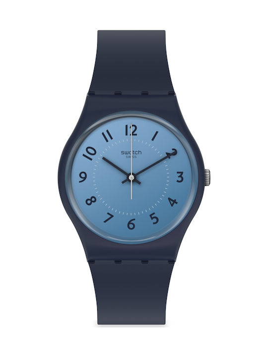 Swatch Air Boost Uhr mit Marineblau Kautschukarmband