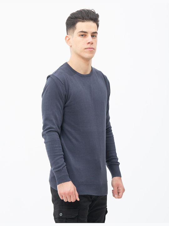 Men's Knit Neckline Blue