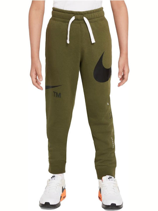 Nike Παντελόνι Φόρμας για Αγόρι Χακί Swosh
