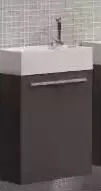 FT21.046.002GB Countertop with Sink & Mirror Glossy Lacquer L46xW26xH52cm Grey Brown