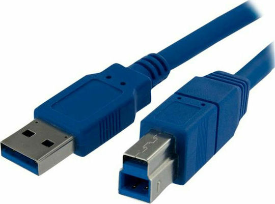 StarTech USB 2.0 Cable USB-A male - USB-B male Μπλε 1m (USB3SAB1M)