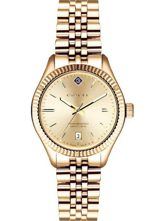 Gant Sussex Γυναικείο Ρολόι 33mm Μπαταρίας με Χρυσό Μεταλλικό Μπρασελέ