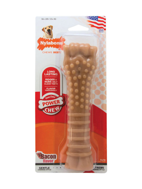 Nylabone Power Παιχνίδι Κόκκαλο Σκύλου Μασητικό με Γεύση Μπέικον XLarge 19εκ. Καφέ 1τμχ