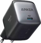 Anker Φορτιστής Χωρίς Καλώδιο με Θύρα USB-C 65W Power Delivery Μαύρος (Nano II)