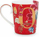 PiP Studio Alphabet Blushing Birds Porcelain Cup Red 350ml