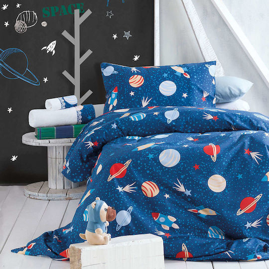 Rythmos Kids Quilt Set Semi Double with Pillowcase Space Odyssey Blue 160x240cm