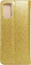 Forcell Shining Buchen Sie Synthetisches Leder Gold (Galaxy S20+)