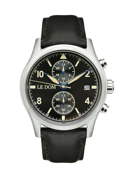 Le Dom Ανδρικό Ρολόι 43mm Μπαταρίας με Μαύρο Δε...
