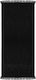 Celestino Cotton Black Beach Towel with Fringes 180x80cm
