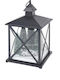 Christmas Glass Black Battery Lantern 38x23cm Car
