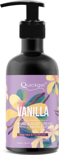 Quickgel Vanilla Ενυδατική Κρέμα Σώματος με Άρωμα Βανίλια 300ml