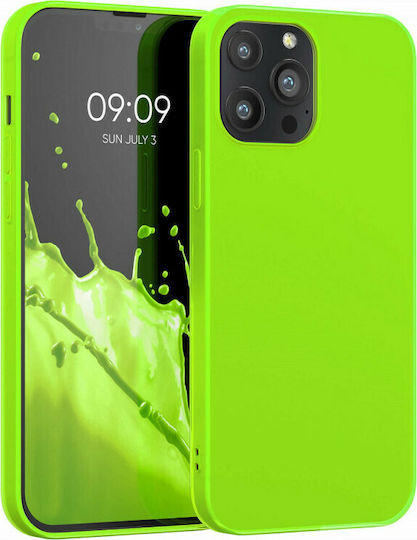KWmobile Umschlag Rückseite Silikon Neon Yellow (iPhone 13 Pro Max)