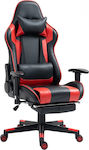 Zita Plus A6360 Artificial Leather Gaming Chair with Footrest Black/Red