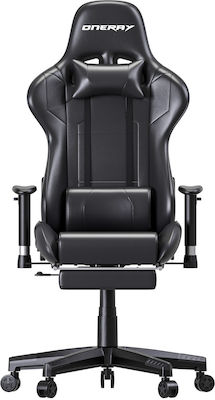 Oneray D0921F Artificial Leather Gaming Chair with Footrest Black