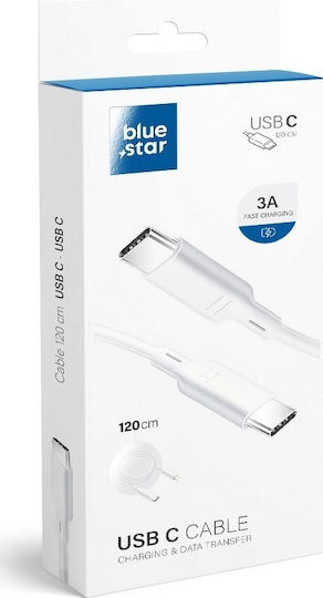Blue Star USB 2.0 Cable USB-C male - USB-C PD Λευκό 1.2m
