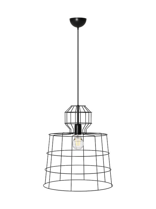 Alphab2b Pendant Light Single-Light Grid for Socket E27 Black