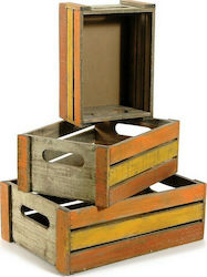 Lianos Decorative Crate Garden Wooden Set of 3 pieces 40cmx28cmx14cm 3pcs 165822