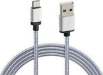 Lampa Braided USB 2.0 to micro USB Cable Ασημί 1m (38886)