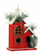 Lianos Christmas Decorative Wooden House Red 26x17x9cm.