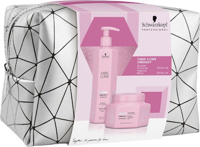 Schwarzkopf Fibre Clinix Vibrancy Haarpflegeset für gefärbtes Haar mit Shampoo und Maske 3Stück