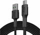 Green Cell Braided USB 2.0 to micro USB Cable Μαύρο 1.2m (KABGC20)