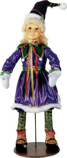 Lianos Коледна Плюшена Фигура Elf Лилаво Височина 100см.