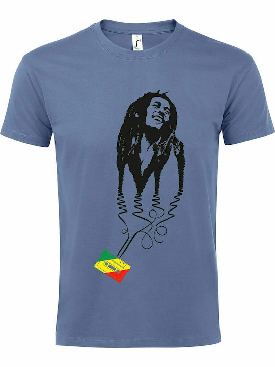 T-shirt Unisex "Reggae Music, Bob Marley", Denim