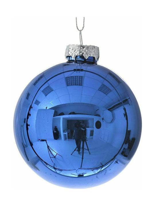 Iliadis Weihnachtshänger Kugel Ornament Glas Blau 8cm Set 6Stück