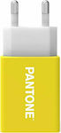 Pantone Φορτιστής Χωρίς Καλώδιο με Θύρα USB-A Κίτρινος (PT-AC1USBY)