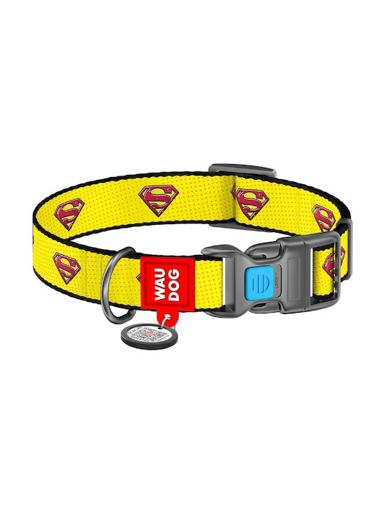 WauDog Superman 2 Dog Collar in Yellow color Collar with Smart ID 2.5x31-49cm