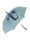 Trixie Kinder Regenschirm Gebogener Handgriff Mrs Elephant Blau mit Durchmesser 70cm.